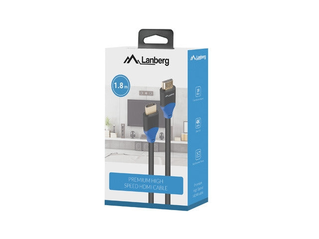 Lanberg HDMI M/M V2.0 кабел 1.8m 4K CU кутия, черна КУТИЯ