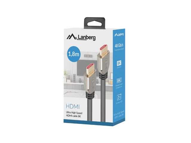 Lanberg HDMI M/M V2.1 1.8m 8K 60Hz, черен