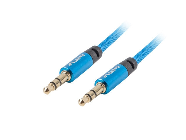 Cable, Lanberg mini jack 3.5mm M/M 3 pin cable 2m, blue premium