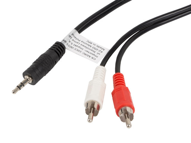 Lanberg мини жак 3,5 mm (M) 3 пина -> 2X RCA (чинч) (M) кабел 1,5 m
