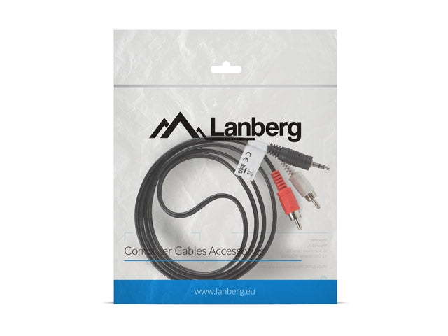 Lanberg мини жак 3,5 mm (M) 3 пина -> 2X RCA (чинч) (M) кабел 1,5 m