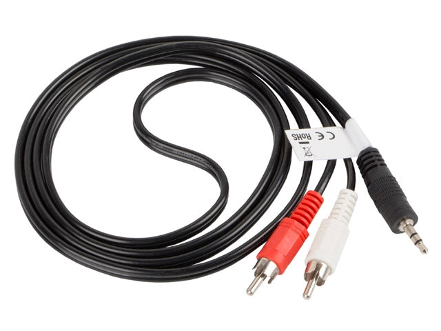 Lanberg мини жак 3,5 mm (M) 3 пина -> 2X RCA (чинч) (M) кабел 1,5 m