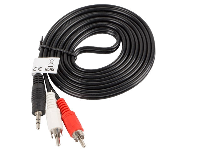 Lanberg мини жак 3,5 мм (M) 3 пина -> 2X RCA (чинч) (M) кабел 2 м