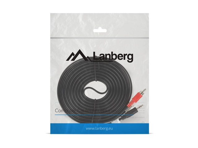 Lanberg мини жак 3,5 мм (M) 3 пина -> 2X RCA (чинч) (M) кабел 5 м