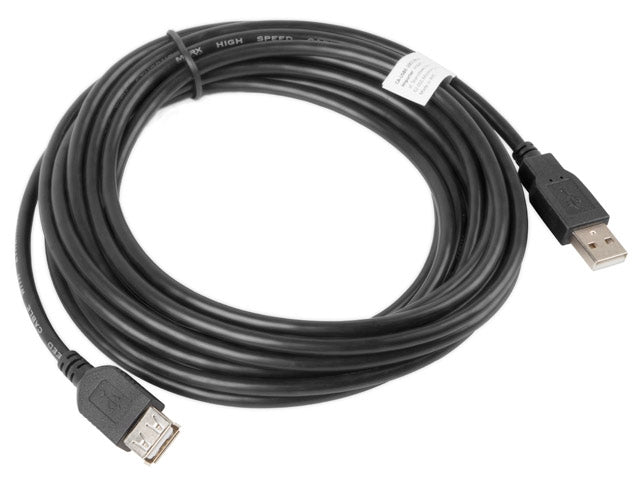 Удължителен кабел Lanberg USB 2.0 AM-AF, 5м, черен