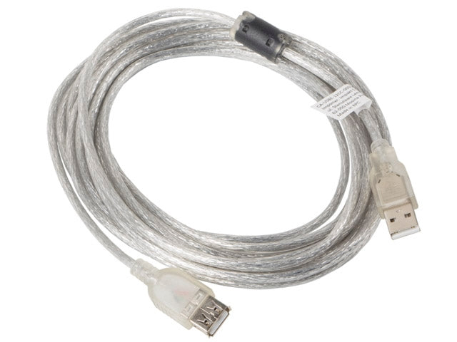 Lanberg удължителен кабел USB 2.0 AM-AF, 5m, прозрачен ферит