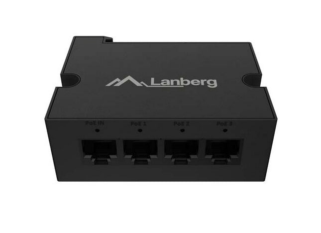 Lanberg POE разширител DIN-FE4-AT-30W 1 x IN 3 x OUT Fast Ethernet DIN шина AT 30W метални скоби