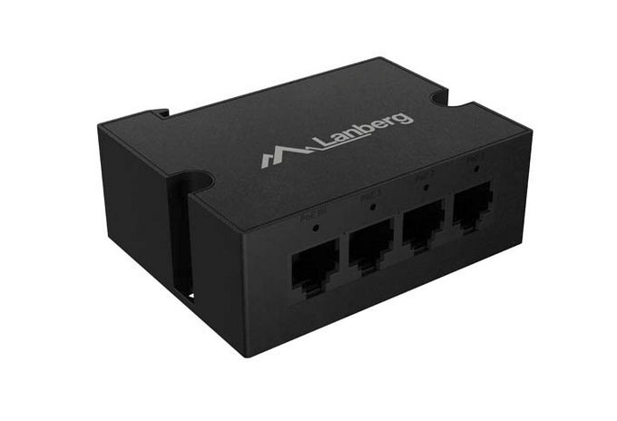 Lanberg POE разширител DIN-FE4-AT-30W 1 x IN 3 x OUT Fast Ethernet DIN шина AT 30W метални скоби