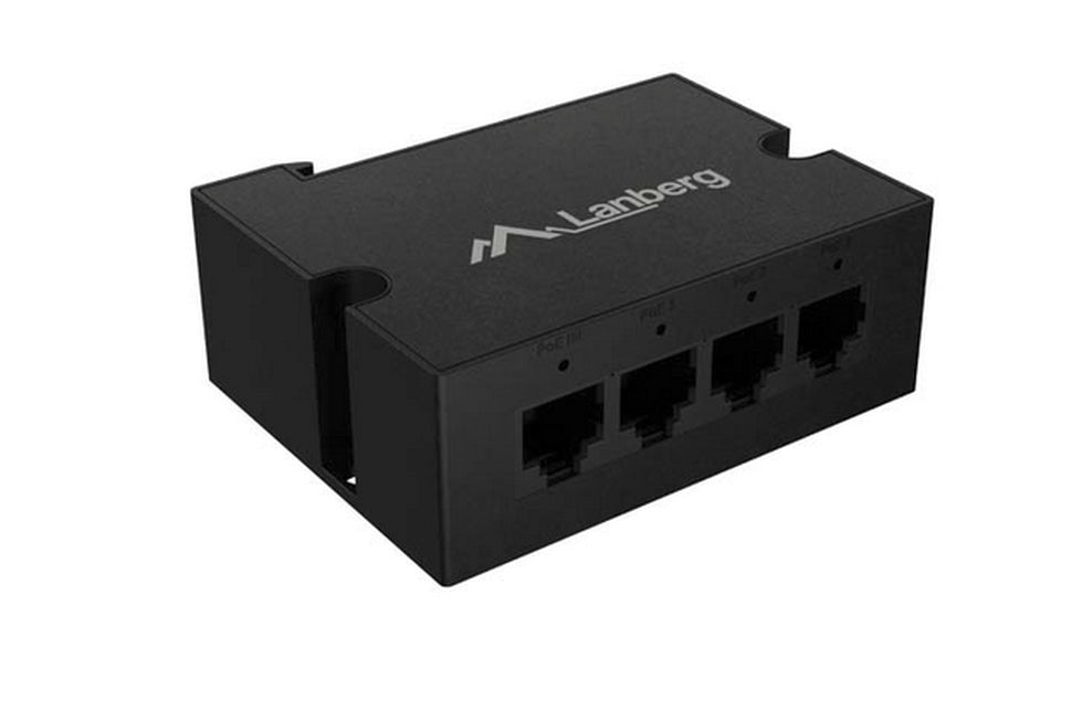 Lanberg POE разширител DIN-GE4-BT-90W 1 x ВХОД 3 x ИЗХОД Гигабитов Ethernet DIN шина BT 90W метални скоби