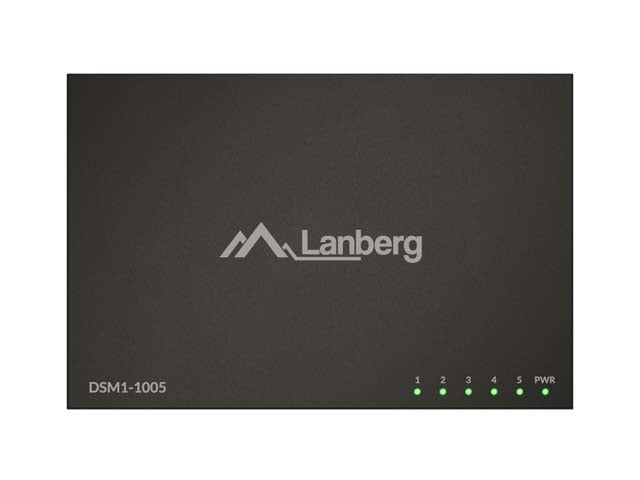 Lanberg комутатор DSM1-1005, 5 порта, 1GB/s 12V, метален корпус
