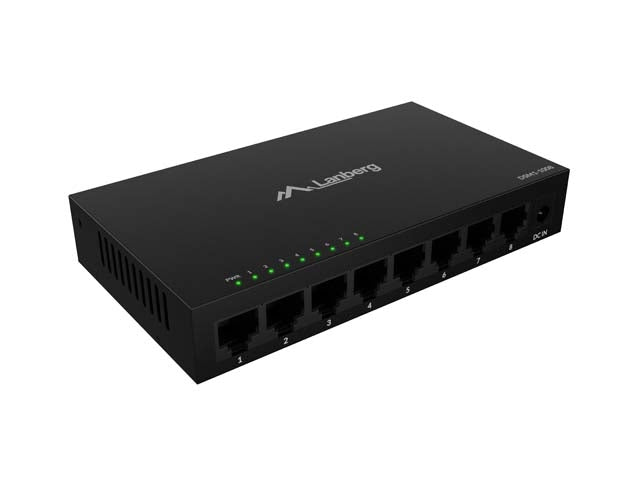 Lanberg комутатор DSM1-1008, 8 порта, 1GB/s 12V, метален корпус