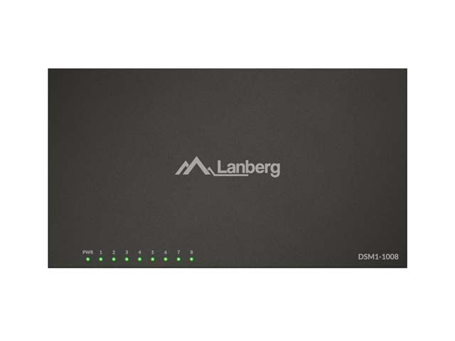 Lanberg комутатор DSM1-1008, 8 порта, 1GB/s 12V, метален корпус