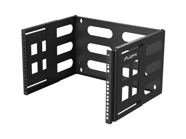 Сгъваема скоба Lanberg, за стенен монтаж 19" 6U 497x400/240, черна