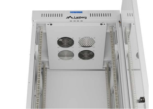 Шкаф за стелажи Lanberg 19" свободно стоящ 42U/600X600 (плосък пакет) със стъклена врата LCD сив V2