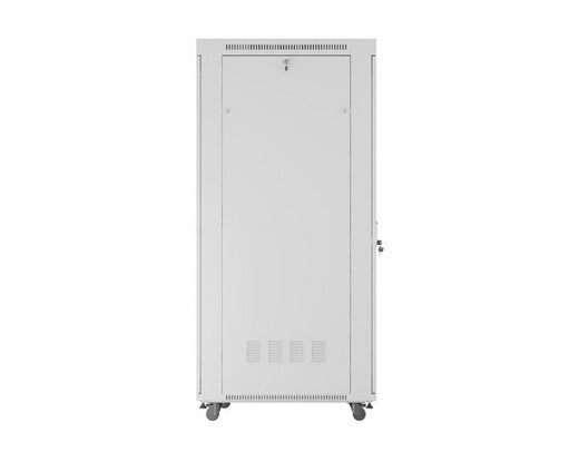 Шкаф за стелажи Lanberg 19" свободно стоящ 42U/800X1000 (плосък пакет) с мрежеста врата LCD сив