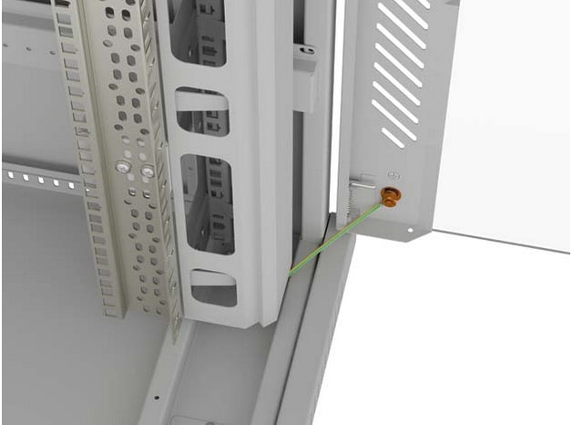 Шкаф за стелажи Lanberg 19" свободно стоящ 47U/800X1000 (плосък пакет) със стъклена врата LCD сив V2