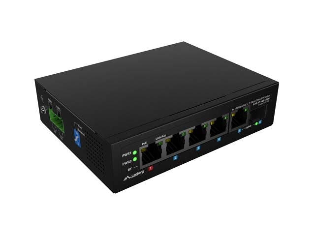 Комутатор Lanberg ILFE-4P-1Ge-1S-90 POE 1 x BT 3 x AT SFP/ETH DIN Неуправляем Fast Ethernet