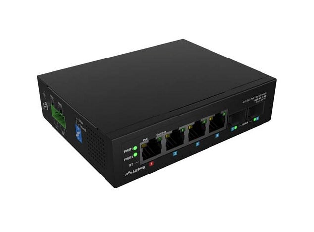 Lanberg Switch Light Industrial POE 1 x BT 3 x AT 2 x SFP DIN Unmanagement Gigabit Ethernet