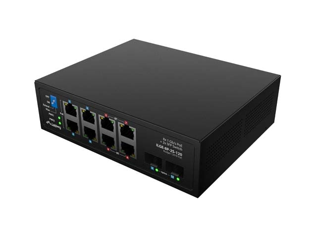 Комутатор Lanberg ILGE-8P-2S-120 POE 4 x BT 4 x AT 2 x SFP DIN Неуправляем Gigabit Ethernet