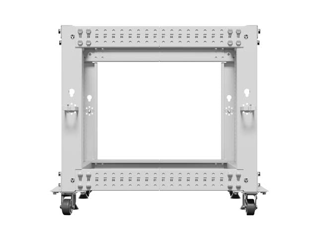 Отворен шкаф Lanberg 19" 9U 600x600-1100, регулируем, сив