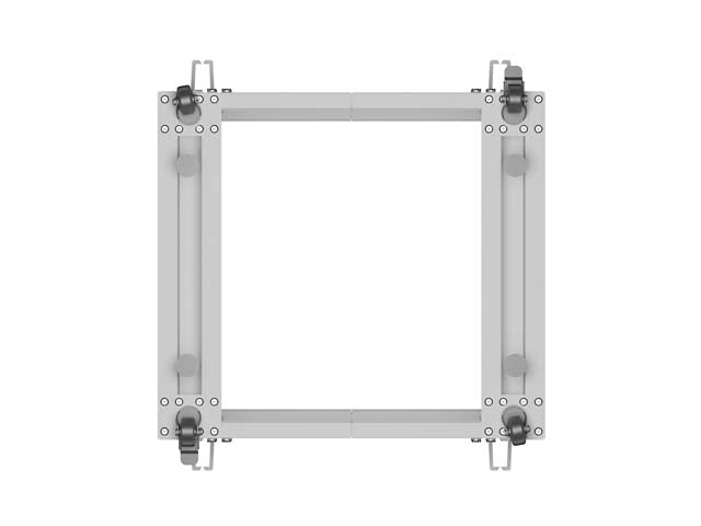 Отворен шкаф Lanberg 19" 9U 600x600-1100, регулируем, сив