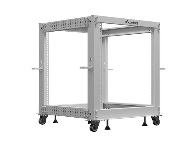 Отворен шкаф Lanberg 19" 12U 600x600-1100, регулируем, сив