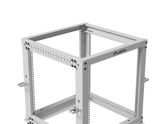Отворен шкаф Lanberg 19" 12U 600x600-1100, регулируем, сив
