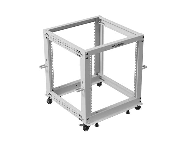 Отворен шкаф Lanberg 19" 12U 600x600-1100, регулируем, сив