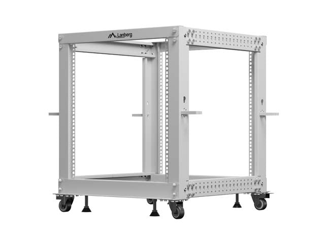 Отворен шкаф Lanberg 19" 12U 600x600-1100, регулируем, сив