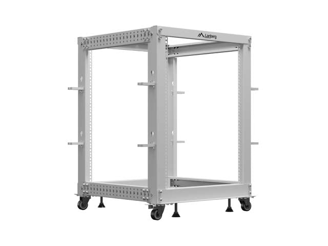 Отворен шкаф Lanberg 19" 15U 600x600-1100, регулируем, сив