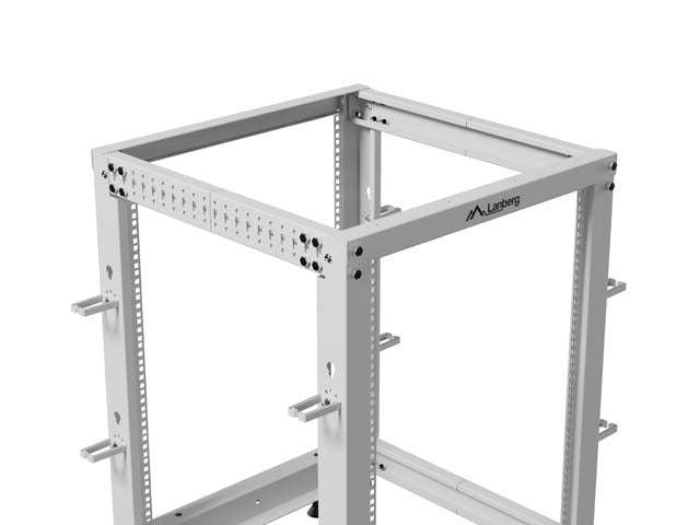 Отворен шкаф Lanberg 19" 15U 600x600-1100, регулируем, сив