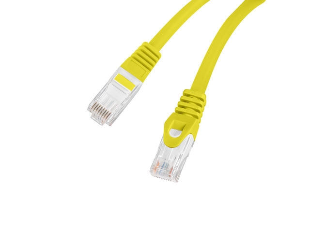 Пач корд Lanberg CAT.6A U/UTP LSZH CU 0.25 м, одобрен от Fluke, жълт
