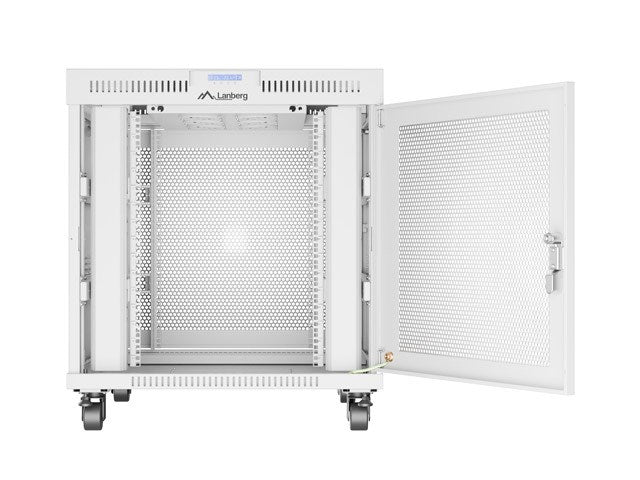 Свободно стоящ шкаф за стелажи 19" 15U 800x1000 сив перфориран врата LCD Lanberg (плоска опаковка)