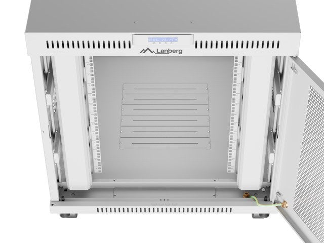 Свободно стоящ шкаф за стелажи 19" 15U 800x1000 сив перфориран врата LCD Lanberg (плоска опаковка)