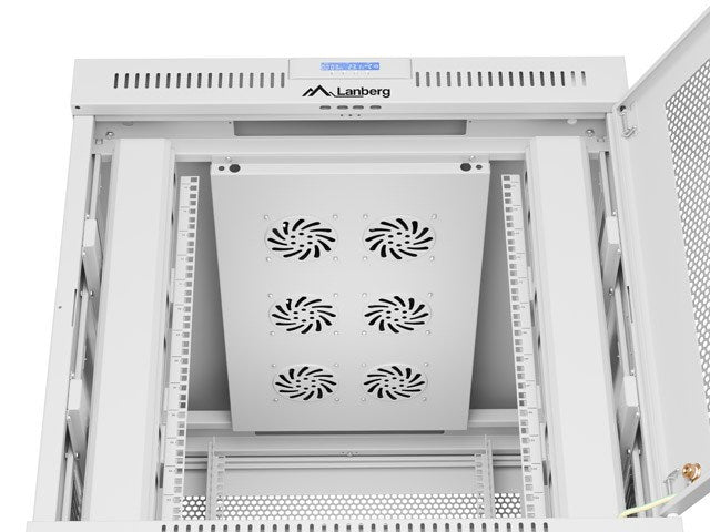 Свободно стоящ шкаф за стелажи 19" 15U 800x1000 сив перфориран врата LCD Lanberg (плоска опаковка)