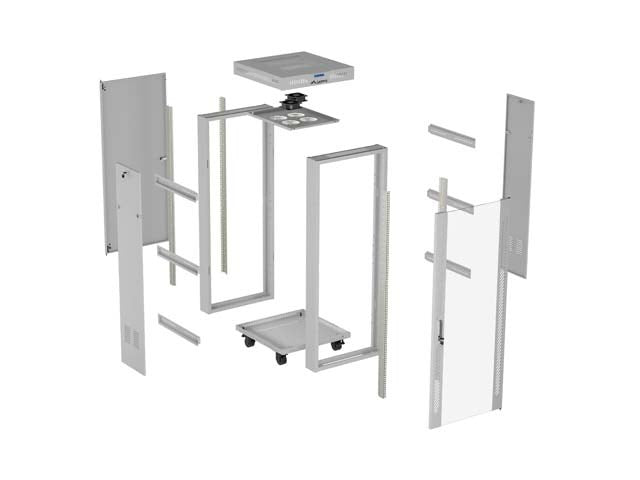 Шкаф за стелаж Lanberg FF01-6632-12SL, 32U, свободностоящ, сив