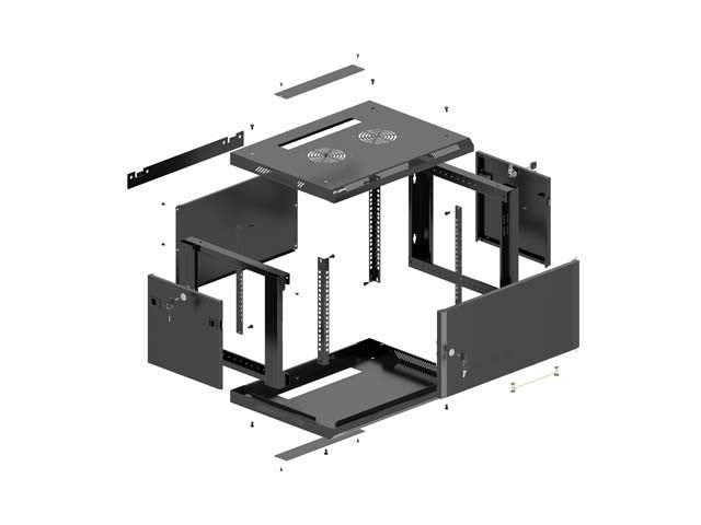 Шкаф за стенен монтаж Lanberg WF01-6604-00B, 4U