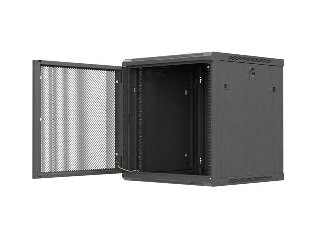 Шкаф за стенен монтаж Lanberg WF01-6612-23B, 12U, черен