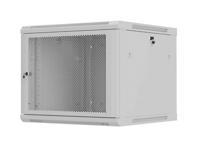 Стенен шкаф за стена 19" 9U 600x600 сив перфориран врата Lanberg (плоска опаковка)