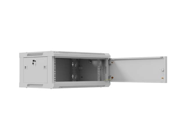 Шкаф Lanberg 19" стенен монтаж 4U / 600x450 за самосглобяване (плоска опаковка), сив