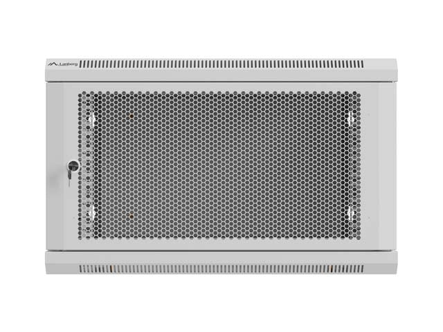 Шкаф Lanberg 19" стенен монтаж 9U / 600x600 за самостоятелно сглобяване (плосък пакет), сив