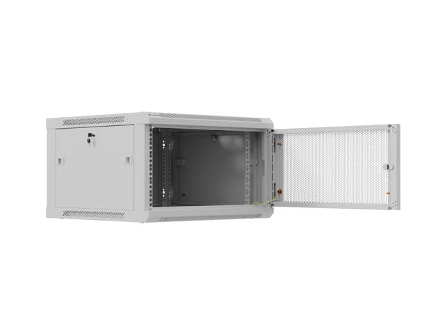 Шкаф Lanberg 19" стенен монтаж 9U / 600x600 за самостоятелно сглобяване (плосък пакет), сив