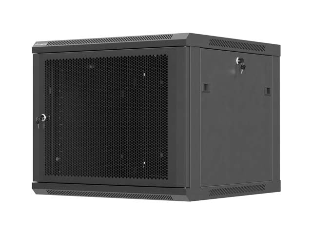 Шкаф Lanberg 19" стенен монтаж 9U / 600x600 за самостоятелно сглобяване (плоска опаковка), черен