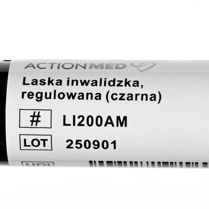 Laska inwalidzka regulowana (czarna)