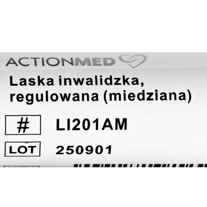 Laska inwalidzka regulowana (miedziana)