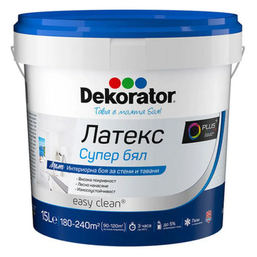 ЛАТЕКС СУПЕР БЯЛ 15 L DEKORATOR