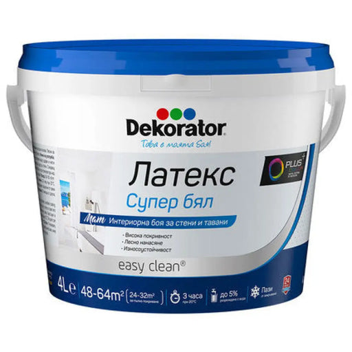ЛАТЕКС СУПЕР БЯЛ 4 L DEKORATOR