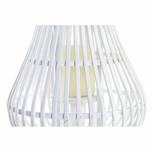Latern DKD Home Decor Бял Многоцветен Метал Бамбук Кристал