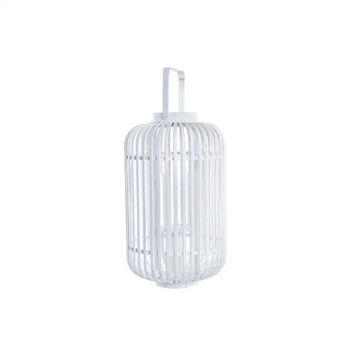 Latern DKD Home Decor Кристал Бял Бамбук (28 x 28 x 47 cm)