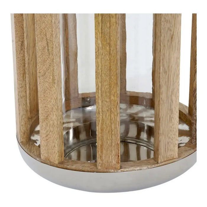 Latern DKD Home Decor Сребро Дървен Метал (22 x 22 x 32 cm)